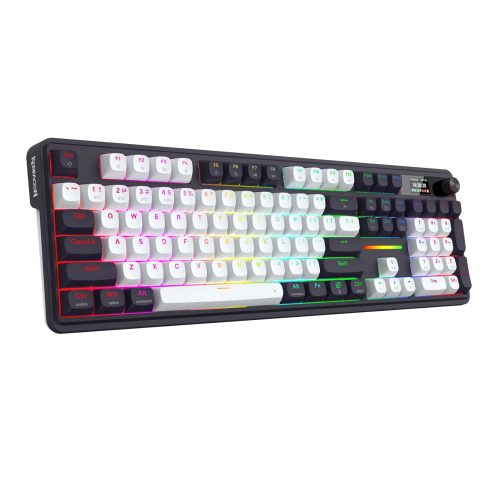 Redragon K762WB-RGB-PRO LCD Full-size Gasket Mechanical Keyboard - Black