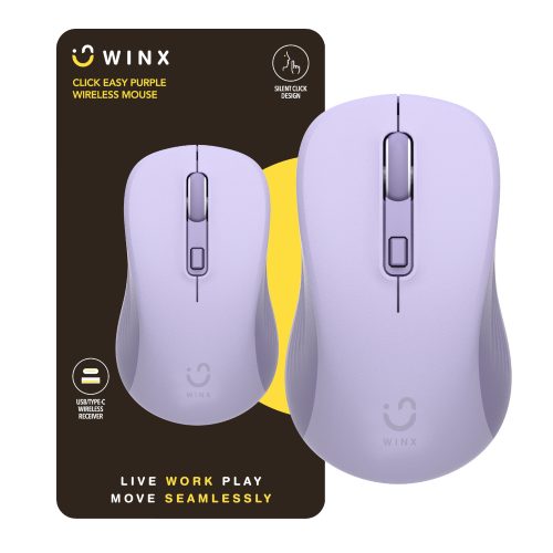 WINX CLICK Easy 1600DPI 2.4GHz Wireless Mouse - Purple