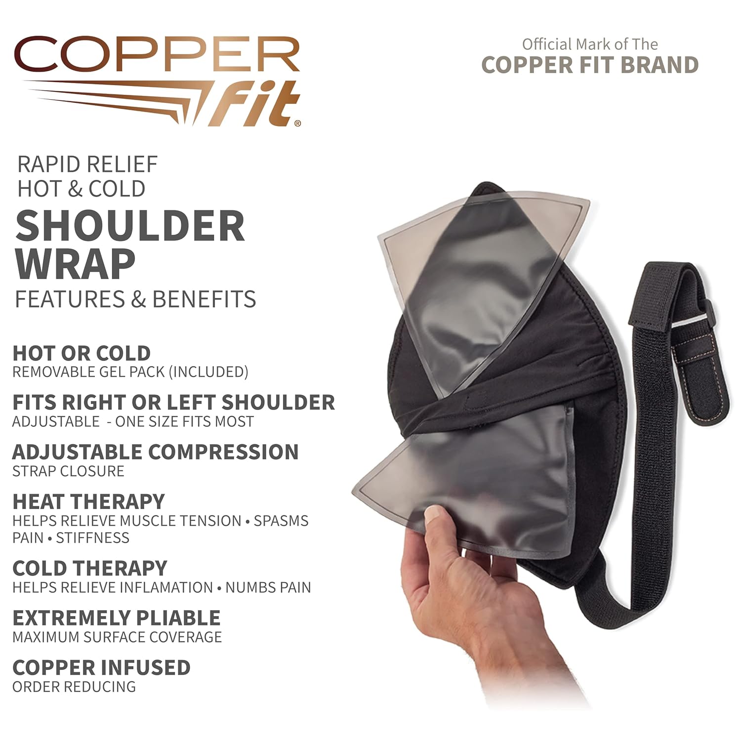 Unisex Copper Shoulder Support & Rapid Relief Wrap - Image 6