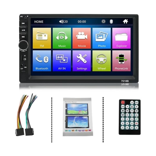 P Concepts 7 Touch Screen Car Radio Double Din Car RadioMP5 MP3 USB BT Player Steering Wheel Controls 7 Inch Car Stereo Radio Car Stereo (Double Din)