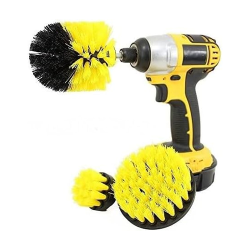 Prime Luxe Tools 3 Piece Household Drill Brush Set (All Purpose Power Scrubber) No Drill Specialty Woodworking Bits Set