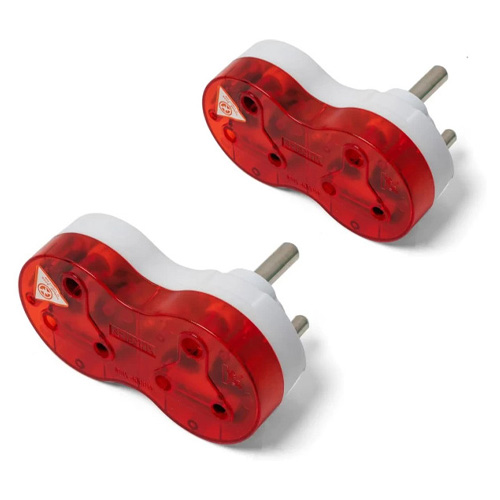 Prime Luxe Gadgets Selectrix Multi-Plug, 2 x 3Pin, Surge Protection 2 Slots Three Pin Plug (Red, White)
