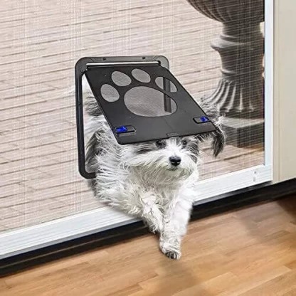 Perfect Dealz 11.4 inches Lockable Magnetic Flap Pet Cat and Dog Screen Door Polyester Training Aid For Dog